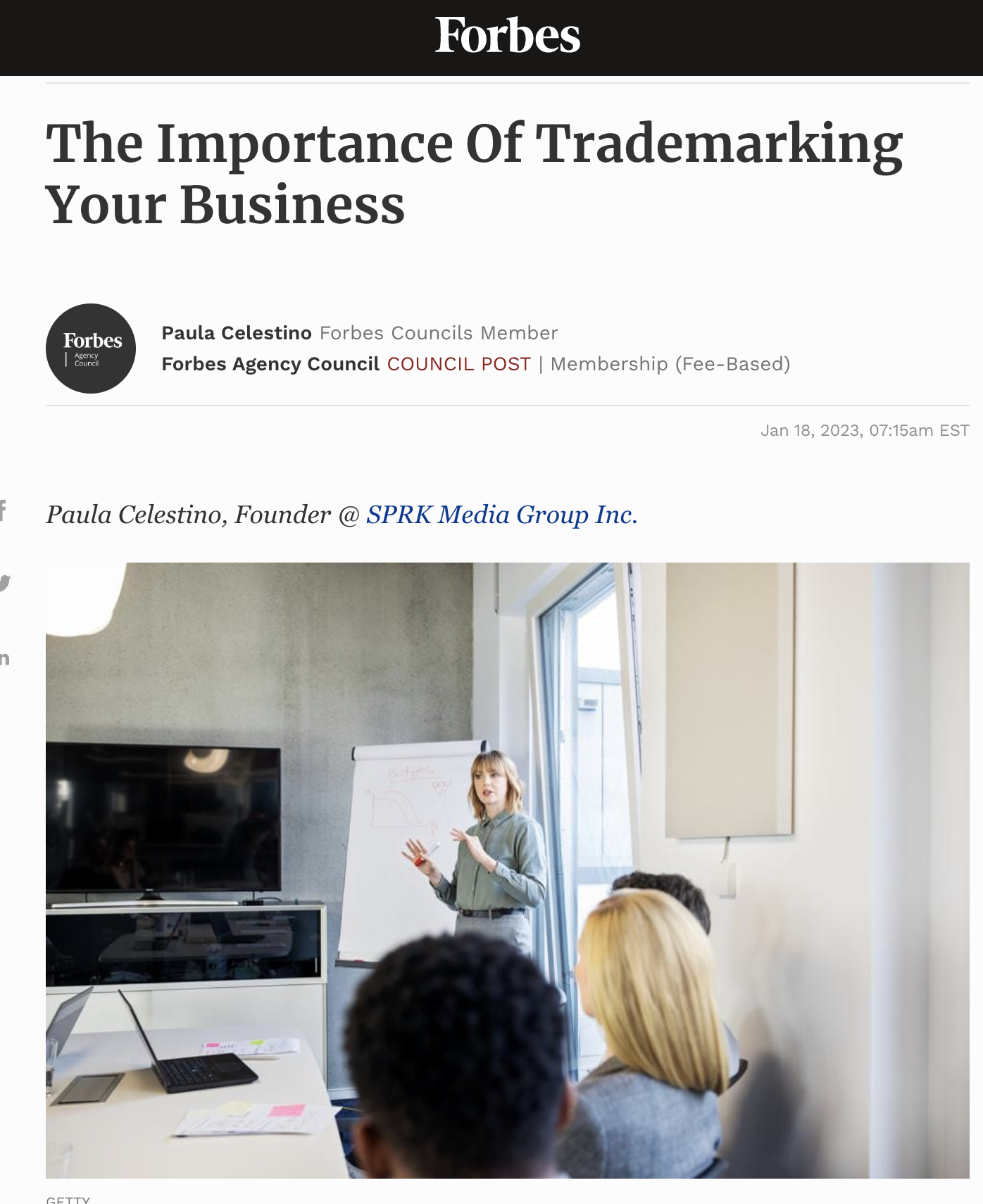 Featured on Forbes: The Importance of Trademarking Your Business
